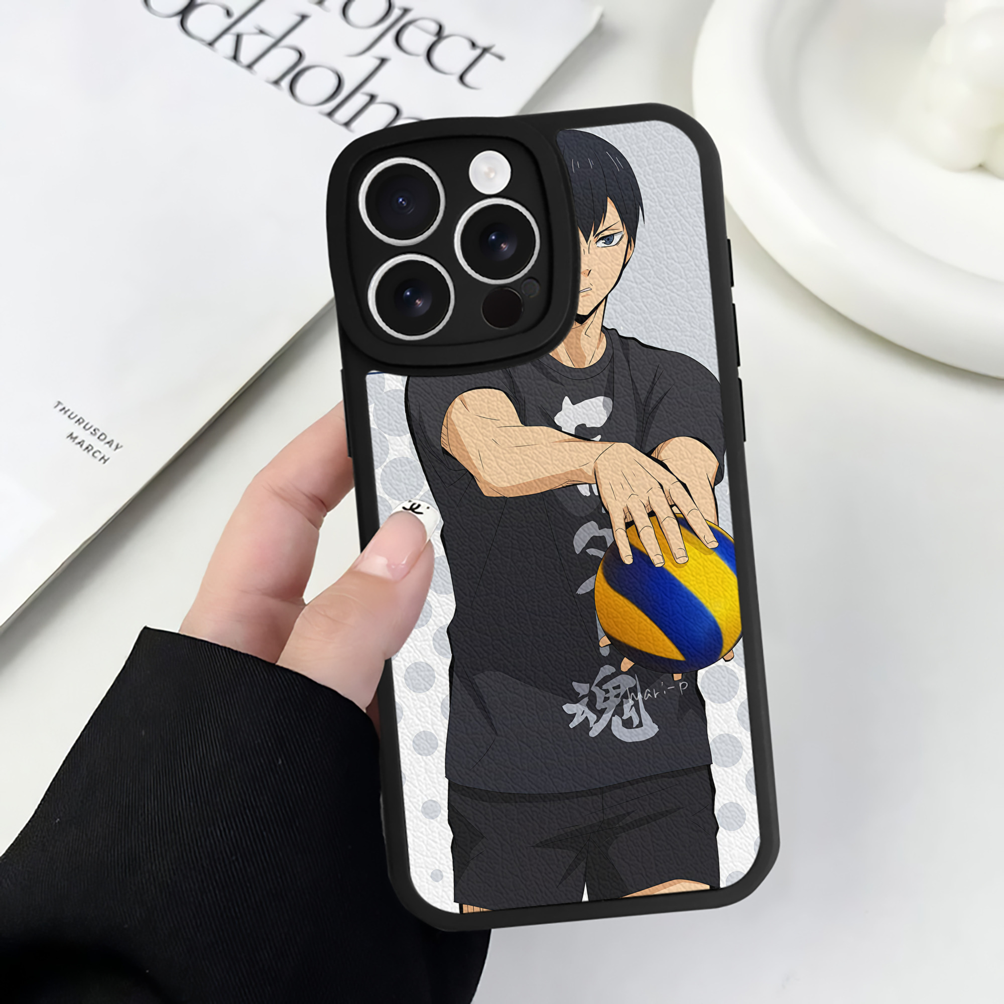 （画像用） ハイキュー!! Haikyu!! 【iPhone 16シリーズ対応】シリコンスマホケース（レザー調） 材質：シリコン